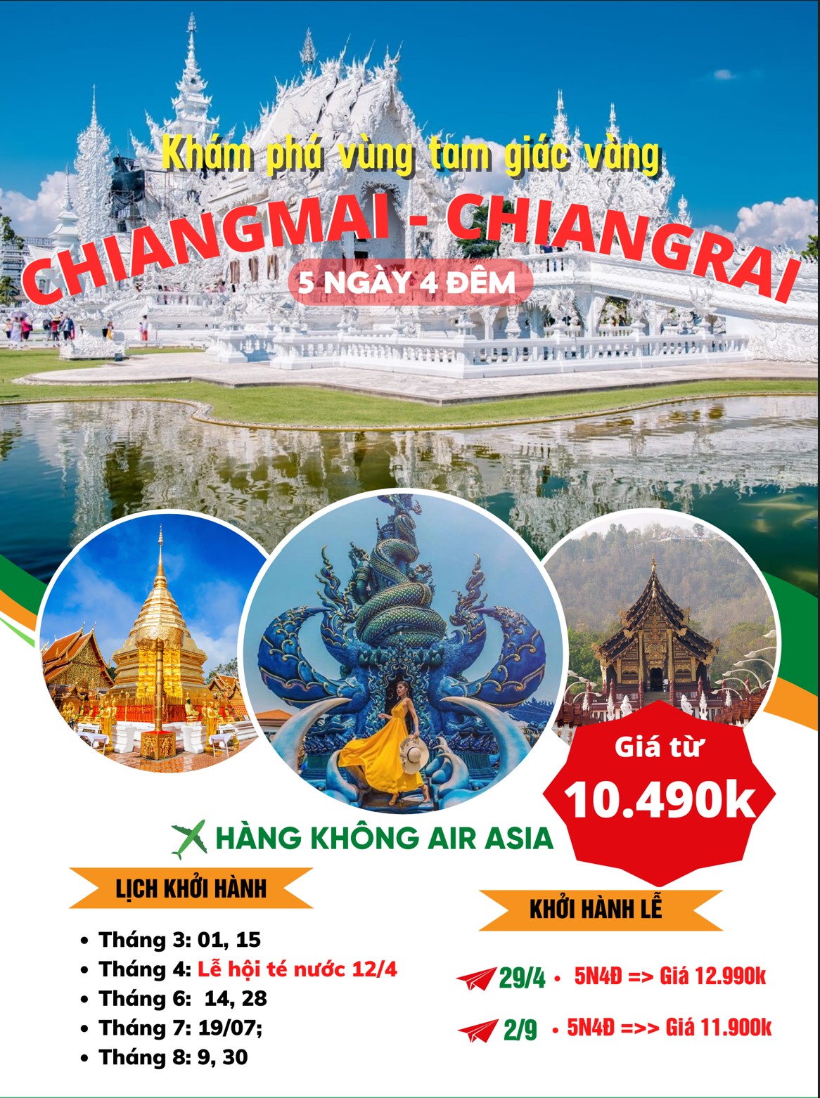 tour Chiềng Mai - Chiềng Rại 5 ngày 4 đêm