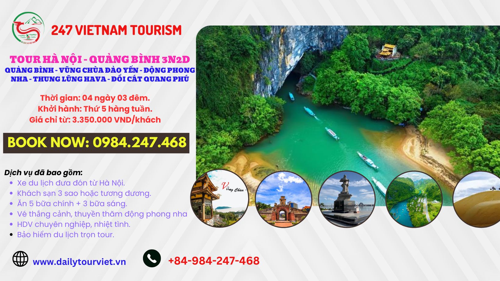Tour Hà Nội - Quảng Bình - Động Phong Nha 4 ngày 3 đêm